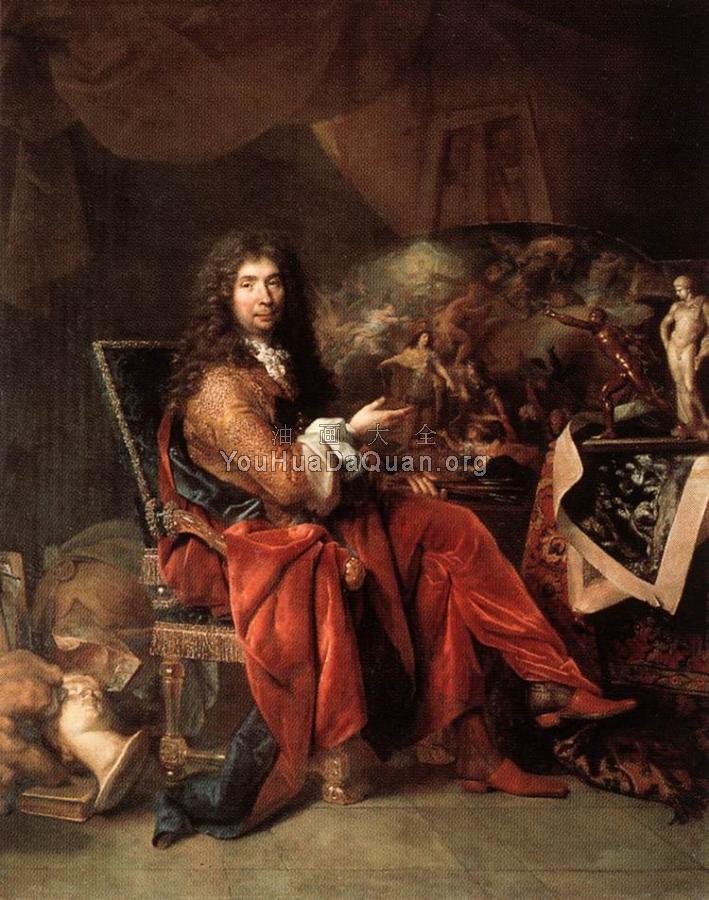 Portrait of Charles Le Brun - 尼古拉斯·德·拉吉莱勒